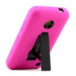 Wholesale Nokia Lumia 635 Armor Hybrid Stand Case (Hot Pink Black)